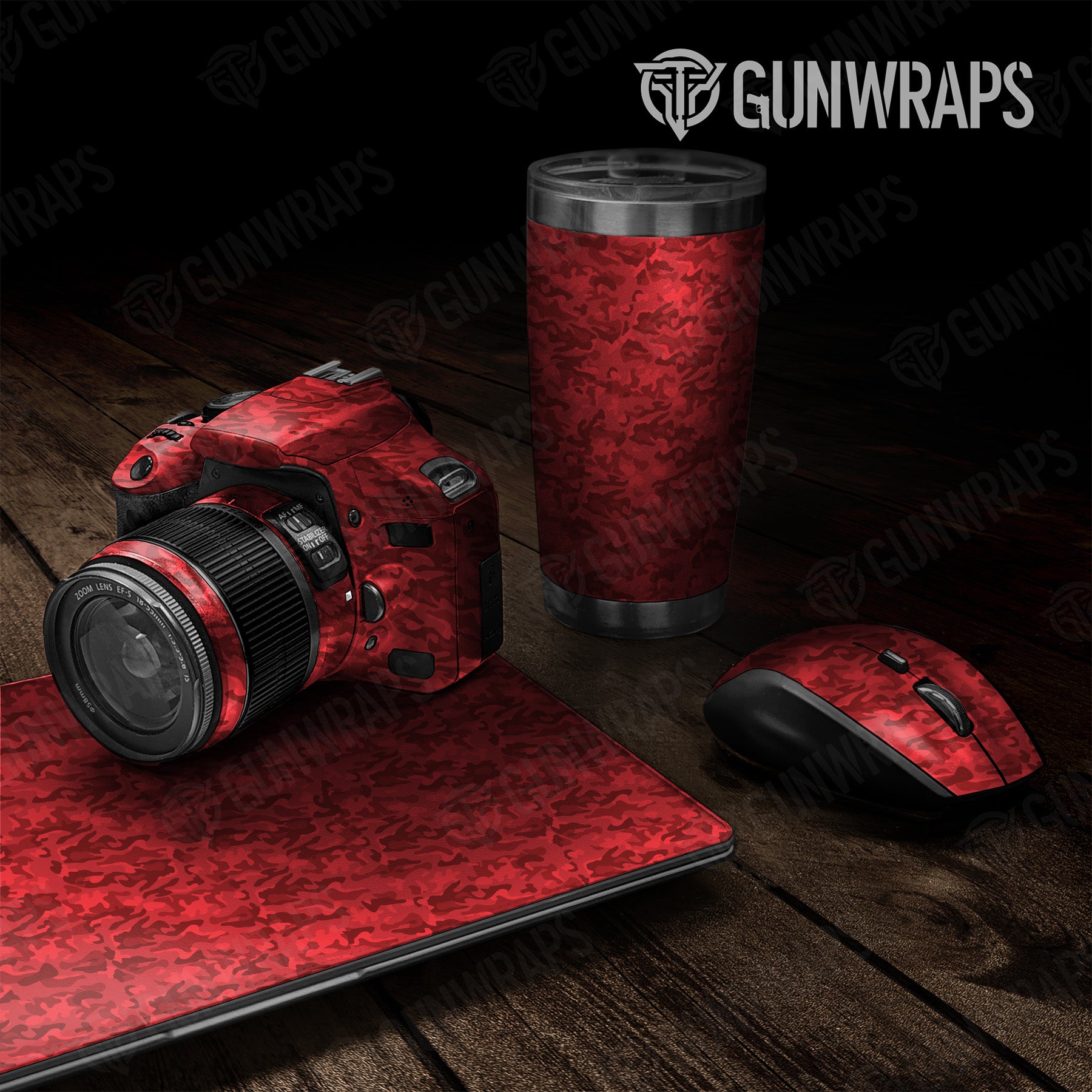 Universal Sheet Classic Elite Red Camo Gear Skin Vinyl Wrap
