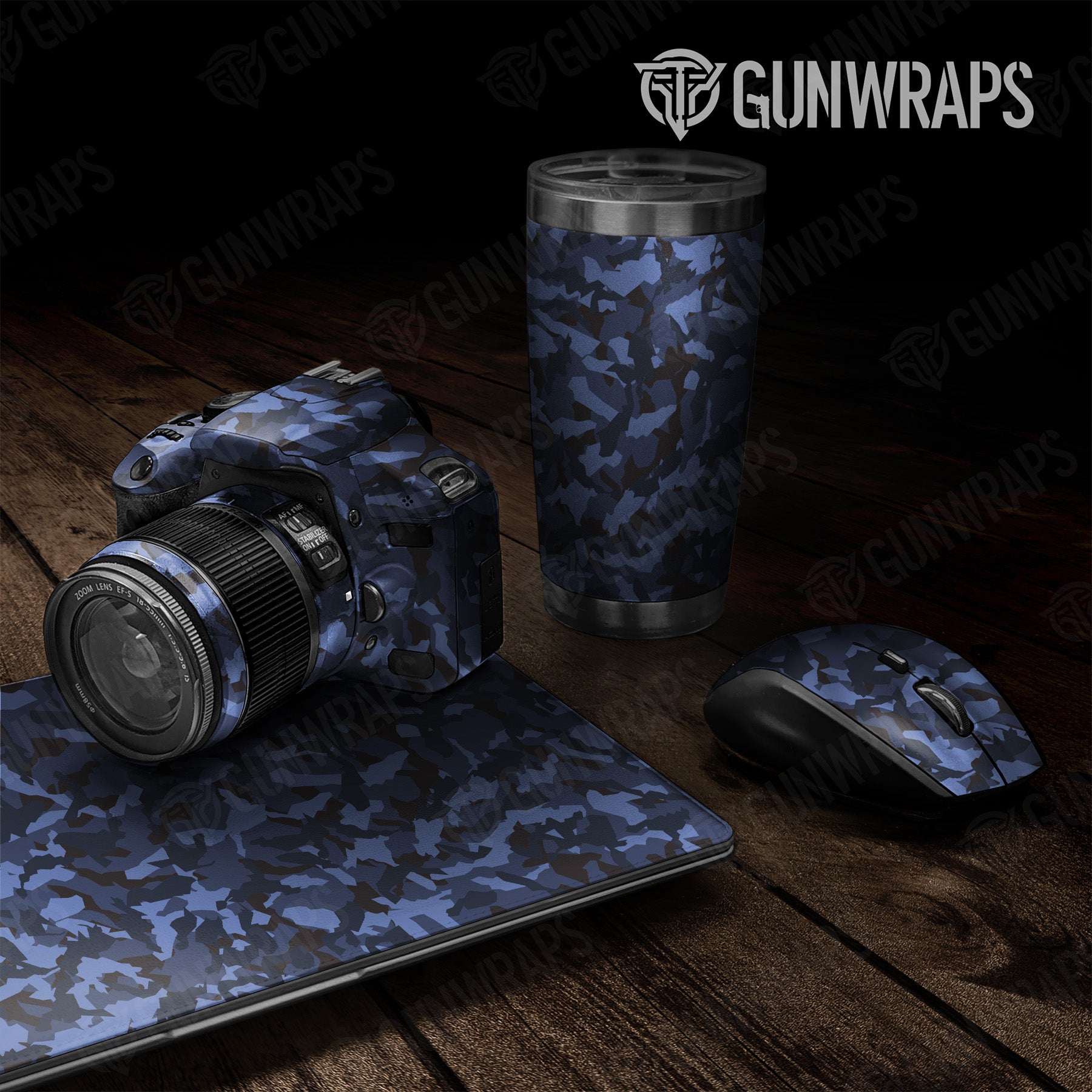 Universal Sheet Erratic Blue Midnight Camo Gear Skin Vinyl Wrap Hot on Sale