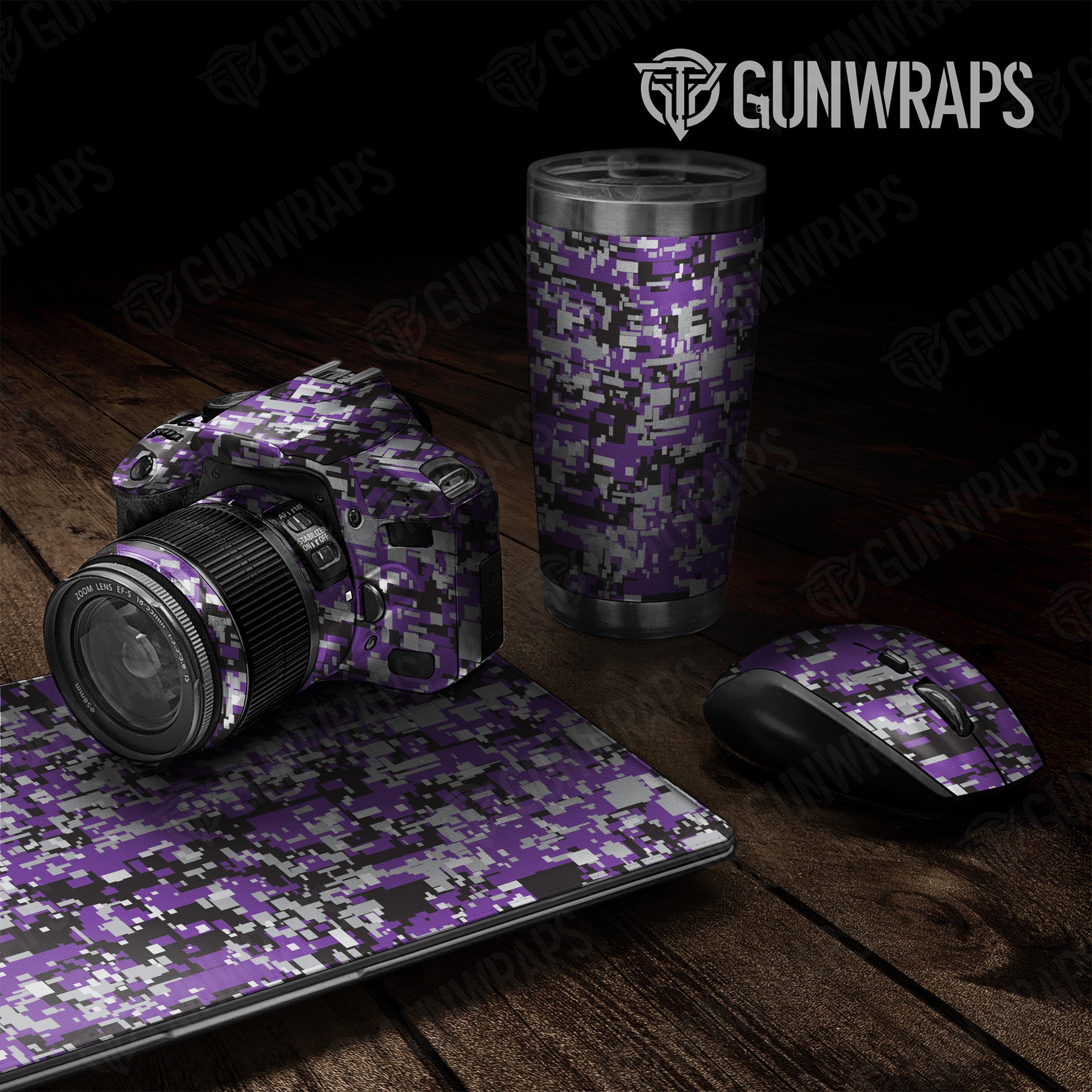 Universal Sheet Digital Purple Tiger Camo Gear Skin Vinyl Wrap