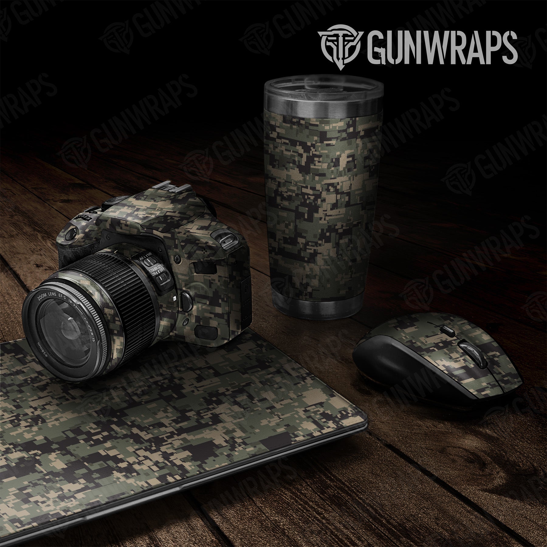 Universal Sheet Digital Militant Green Camo Gear Skin Vinyl Wrap