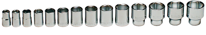 1/2″ Dr. Wright 14 Piece 6 Point Standard Socket Set 7/16 – 1 1/4 (419WR)