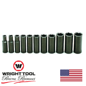1/2″ Dr. Wright 11 Pc. Deep Impact Socket Set 3/8 – 1″ (412WR)
