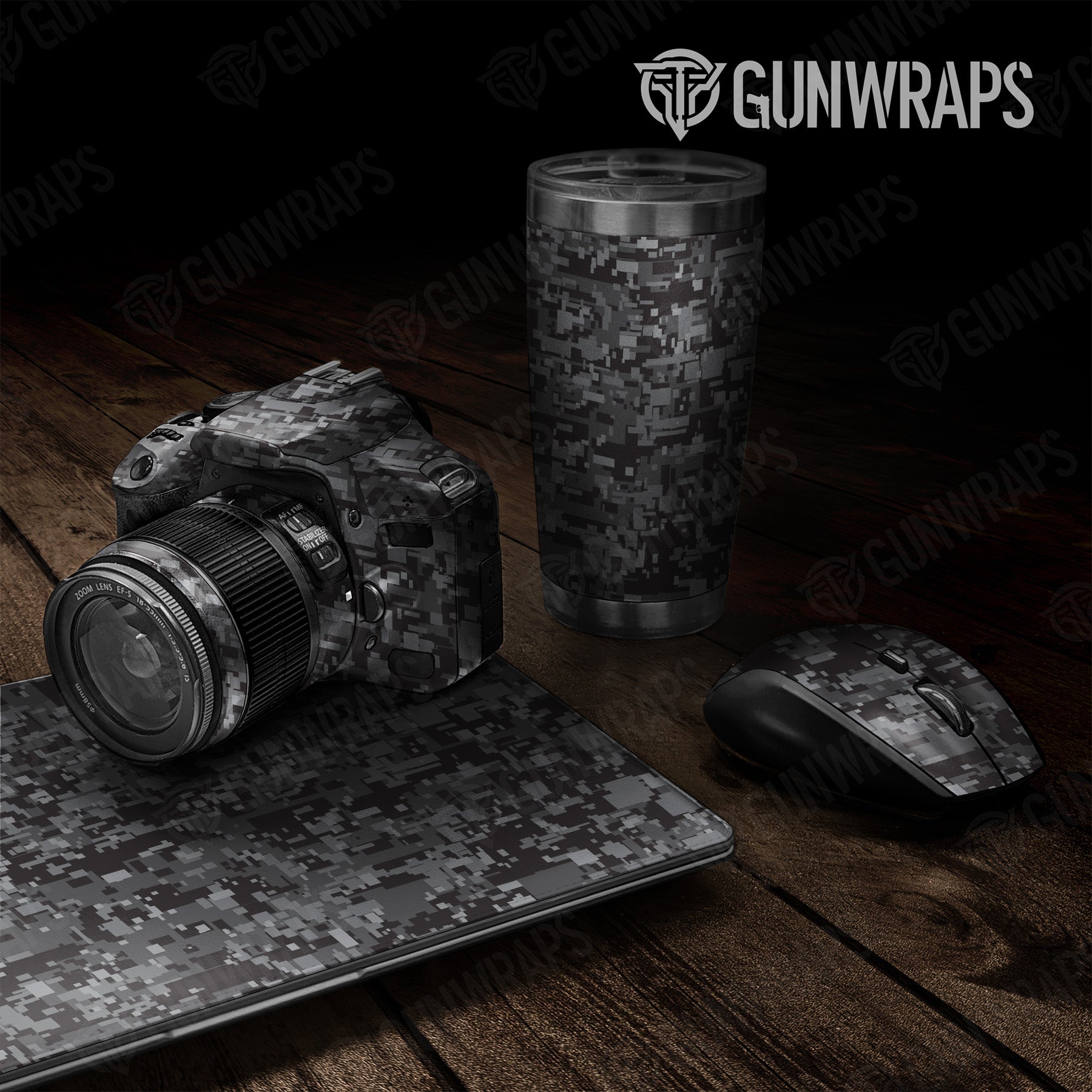 Universal Sheet Digital Midnight Camo Gear Skin Vinyl Wrap