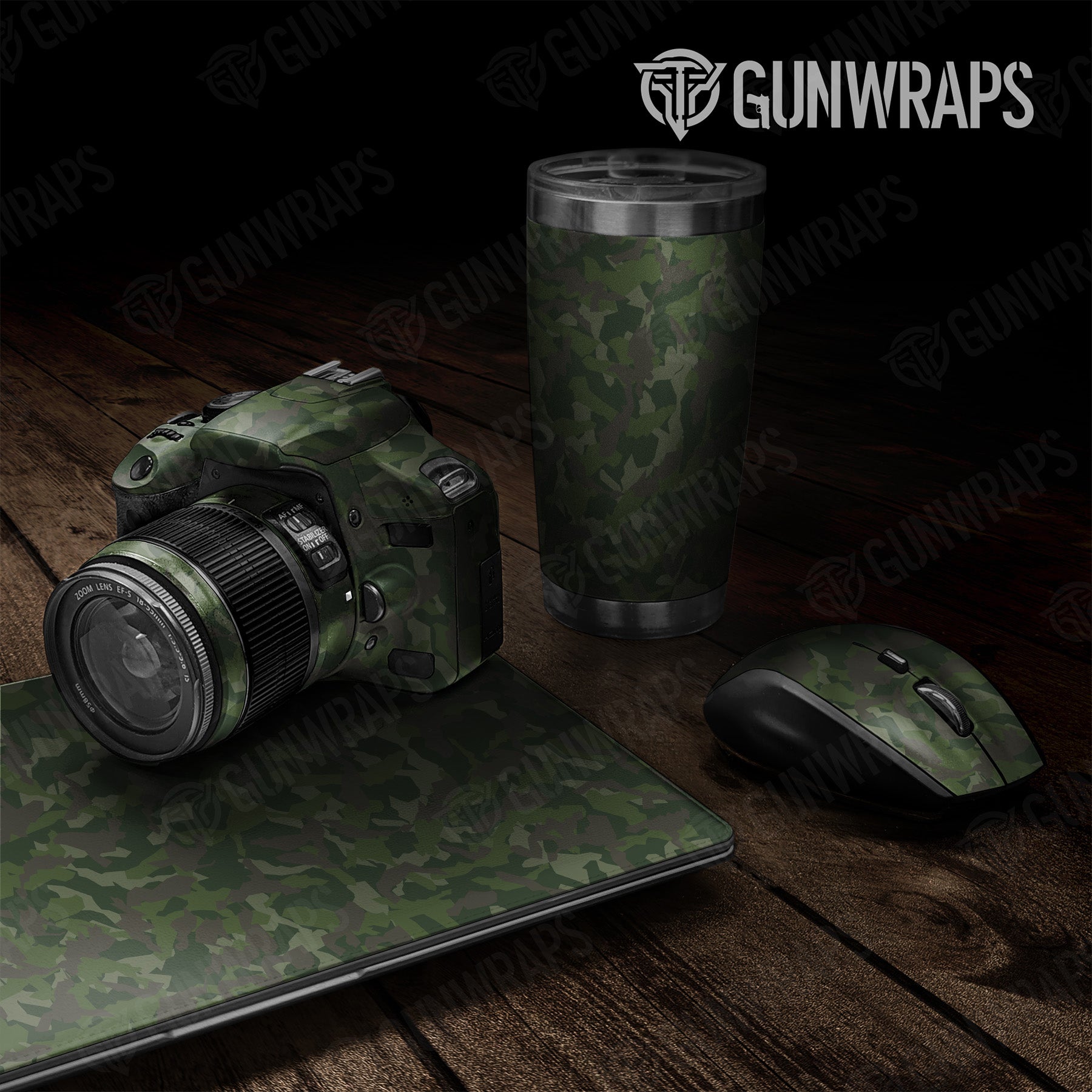 Universal Sheet Erratic Army Dark Green Camo Gear Skin Vinyl Wrap