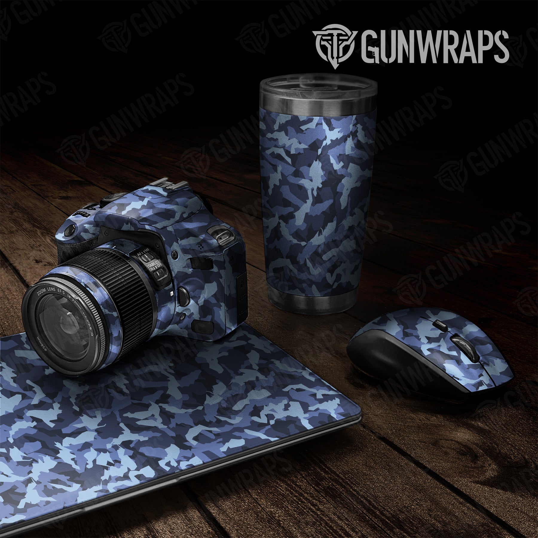 Universal Sheet Erratic Blue Urban Night Camo Gear Skin Vinyl Wrap Discount