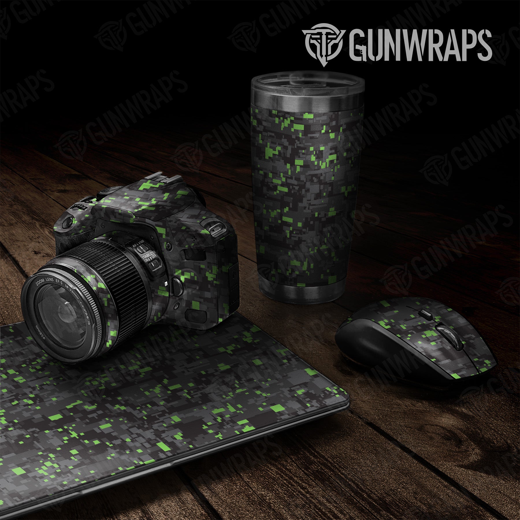 Universal Sheet Digital Metro Green Camo Gear Skin Vinyl Wrap