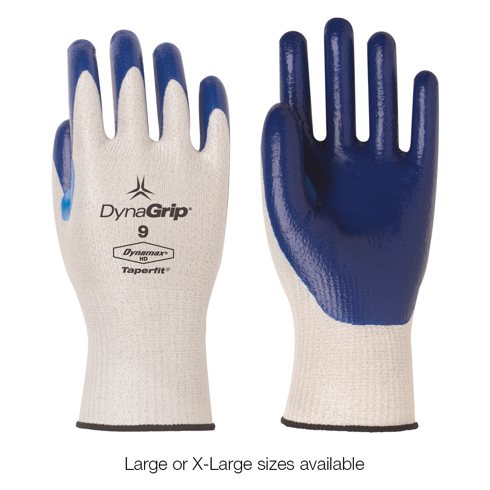 DynaGrip Dynamax Gloves with Solid Nitrile Palm Coating Supply