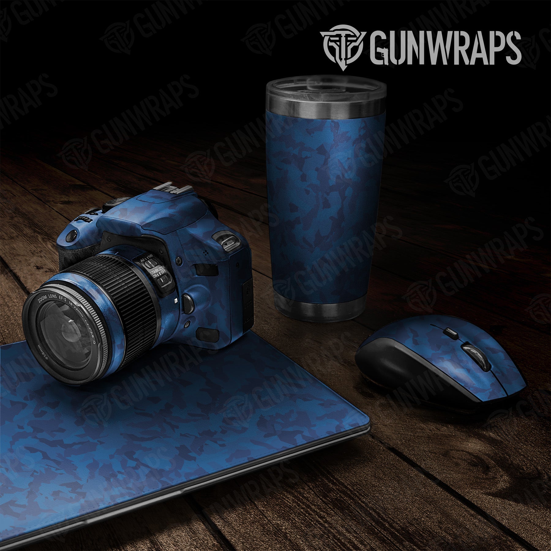 Universal Sheet Erratic Elite Blue Camo Gear Skin Vinyl Wrap