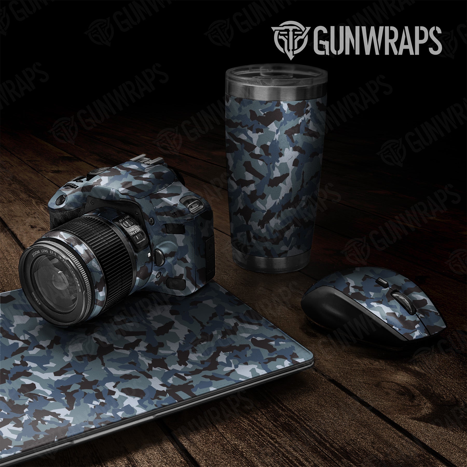 Universal Sheet Erratic Navy Camo Gear Skin Vinyl Wrap