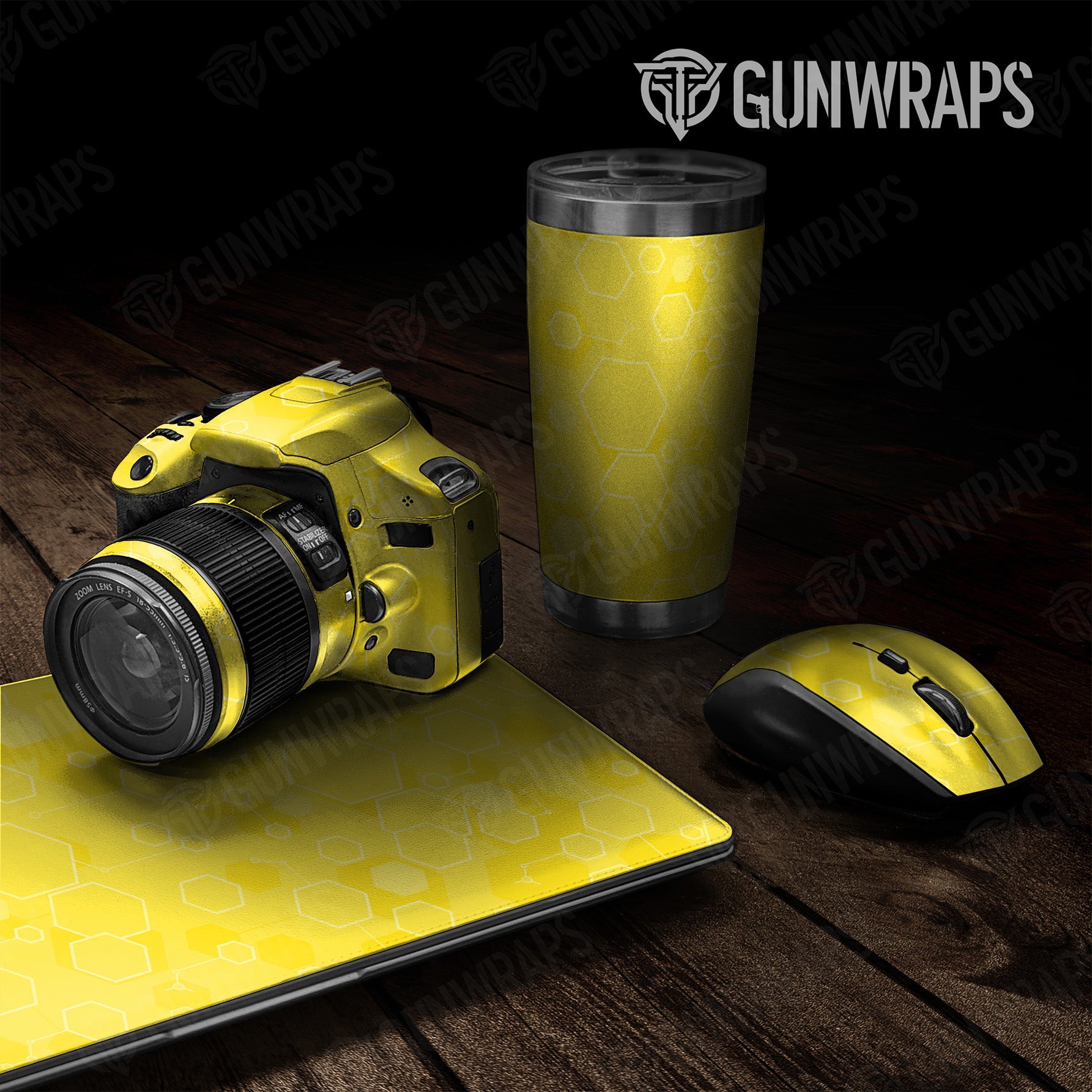 Universal Sheet Hex DNA Elite Yellow Gear Skin Vinyl Wrap