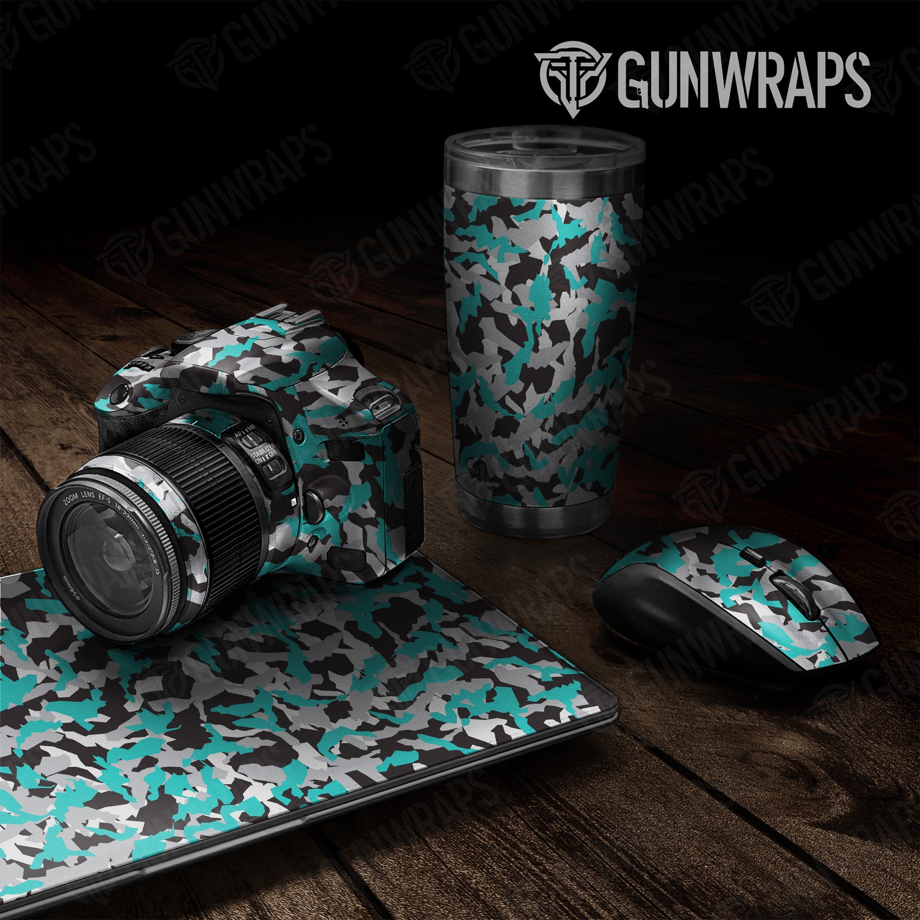 Universal Sheet Erratic Tiffany Blue Tiger Camo Gear Skin Vinyl Wrap Sale