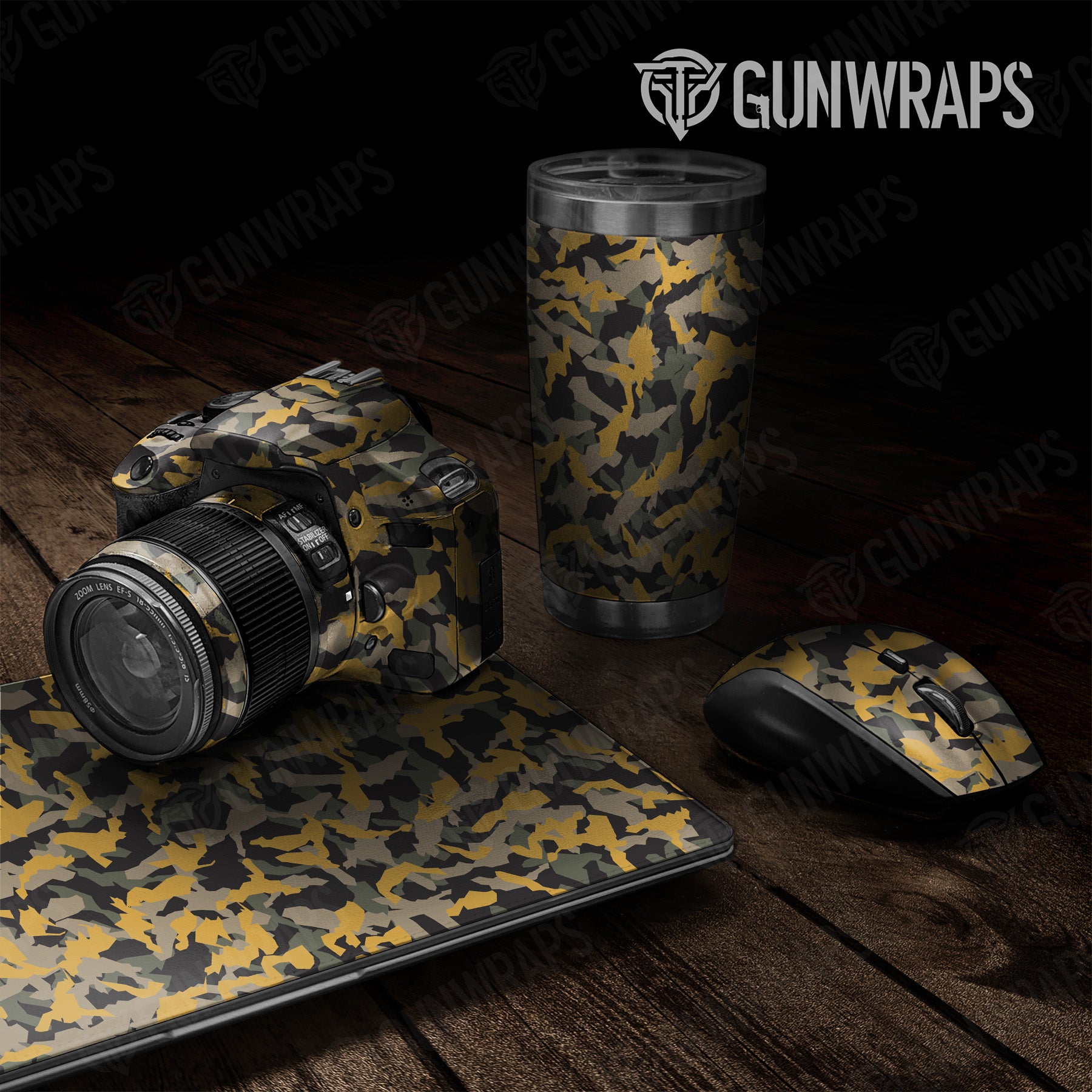 Universal Sheet Erratic Militant Yellow Camo Gear Skin Vinyl Wrap Supply