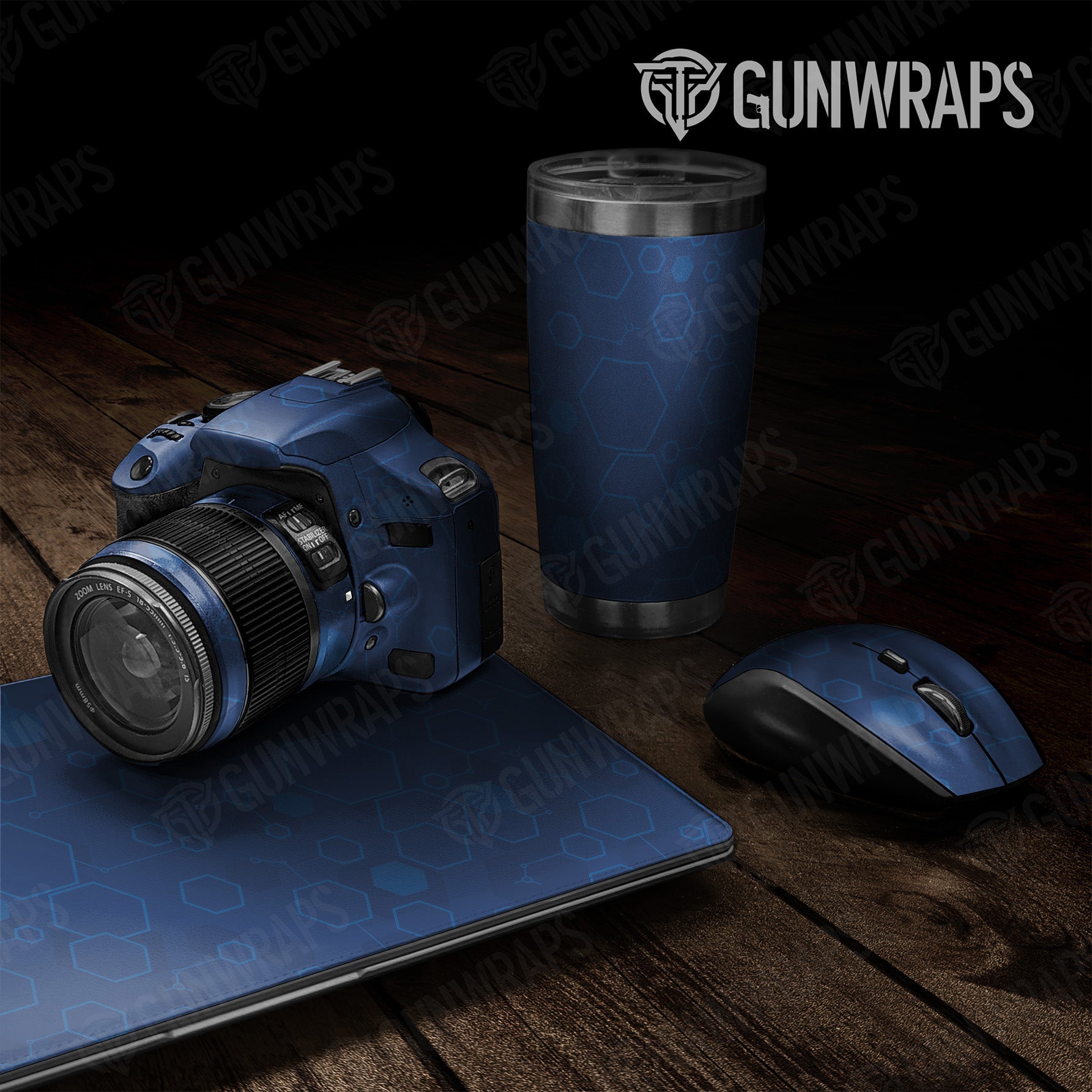 Universal Sheet Hex DNA Elite Blue Gear Skin Vinyl Wrap Online now