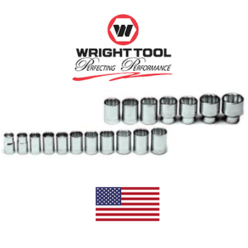 1/2″ Dr. Wright Socket Set #469 18 Pc. 12 Pt. Std. Metric 12-32MM (469WR)