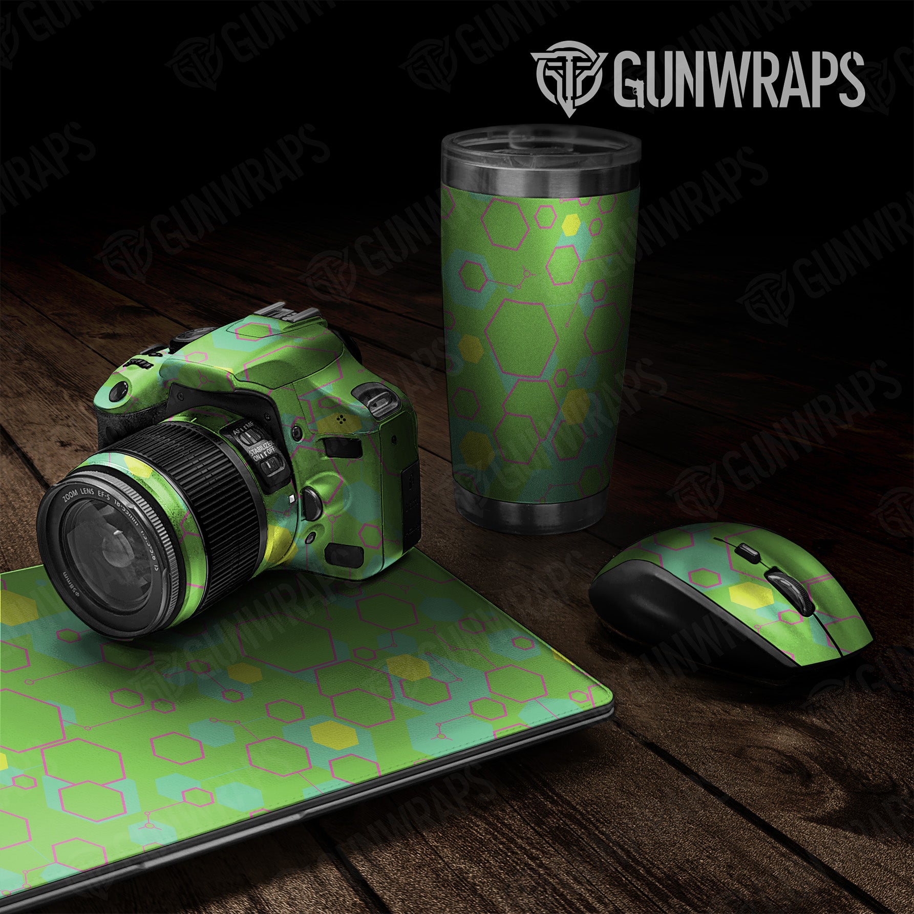 Universal Sheet Hex DNA Magenta Lime Gear Skin Vinyl Wrap