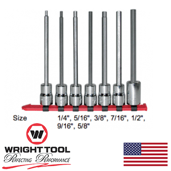 1/2″ Drive 7 Piece Hex Bit Socket Set – Long Length (406WR)