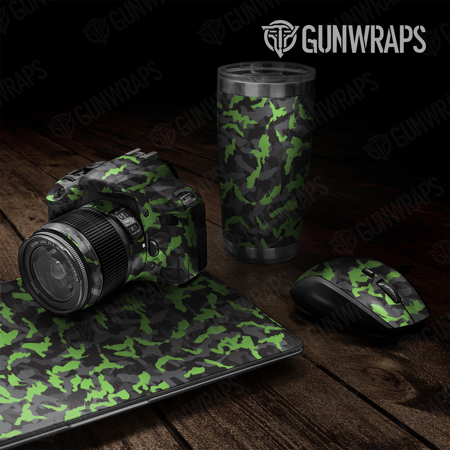 Universal Sheet Erratic Metro Green Camo Gear Skin Vinyl Wrap