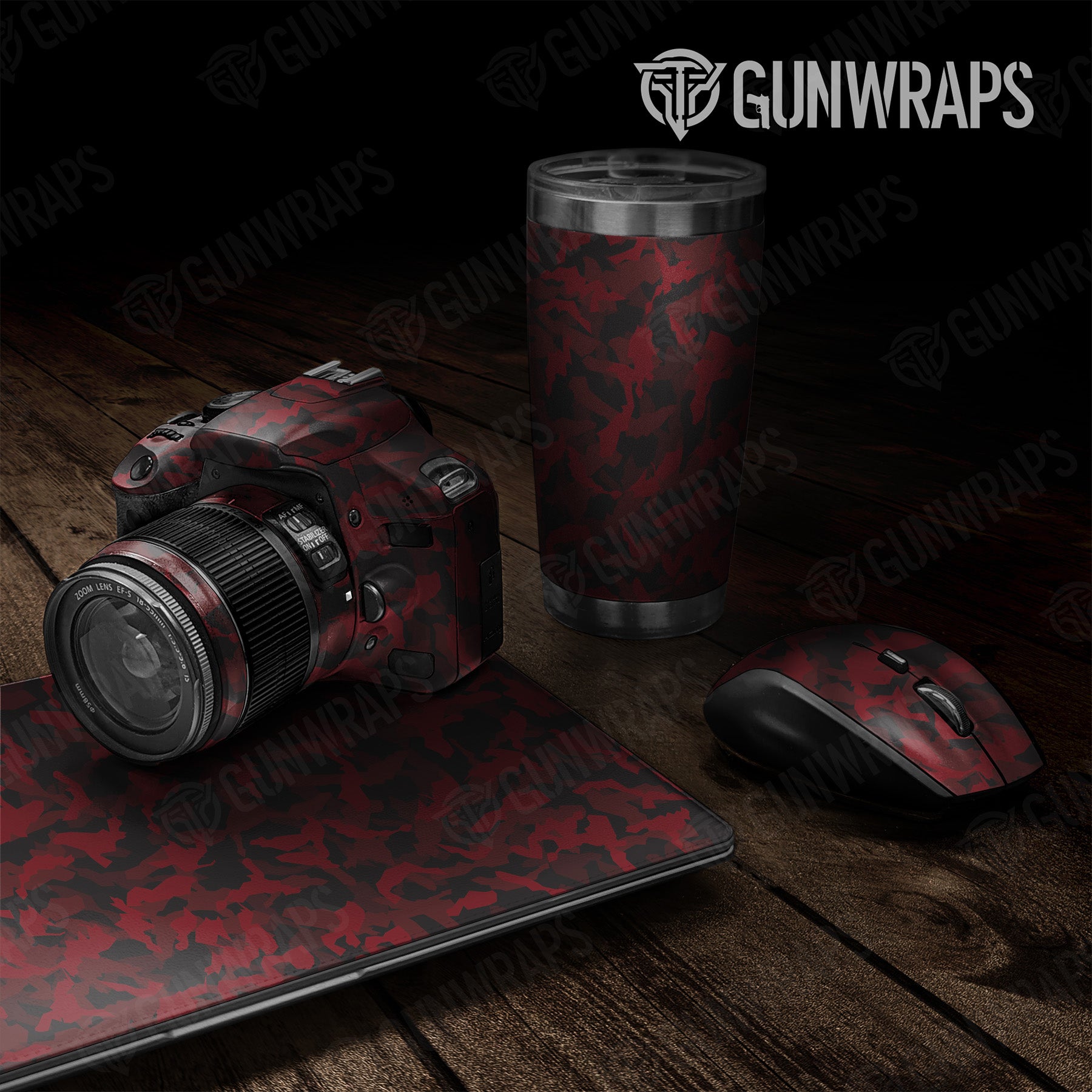 Universal Sheet Erratic Vampire Red Camo Gear Skin Vinyl Wrap Fashion
