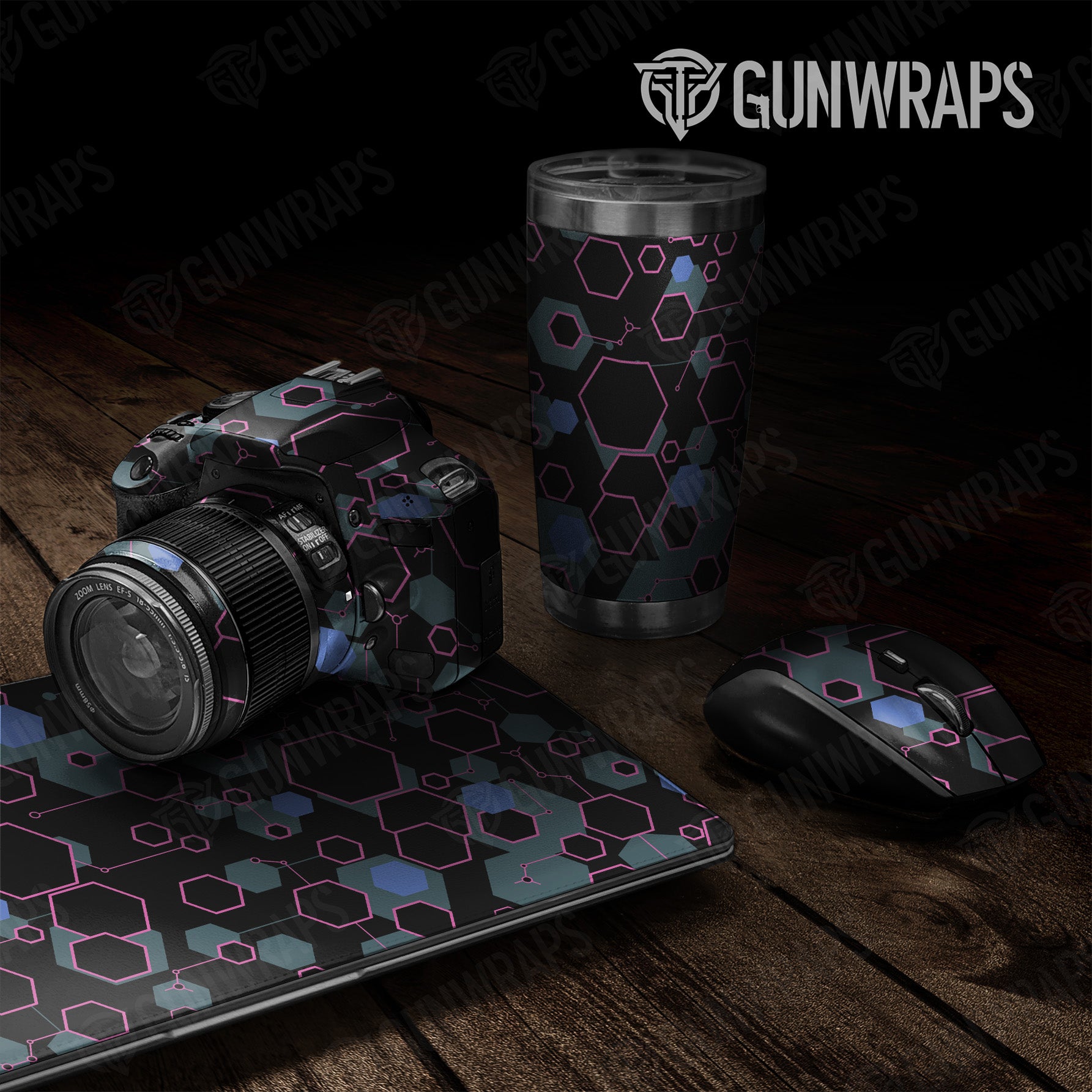 Universal Sheet Hex DNA Magenta Frost Gear Skin Vinyl Wrap