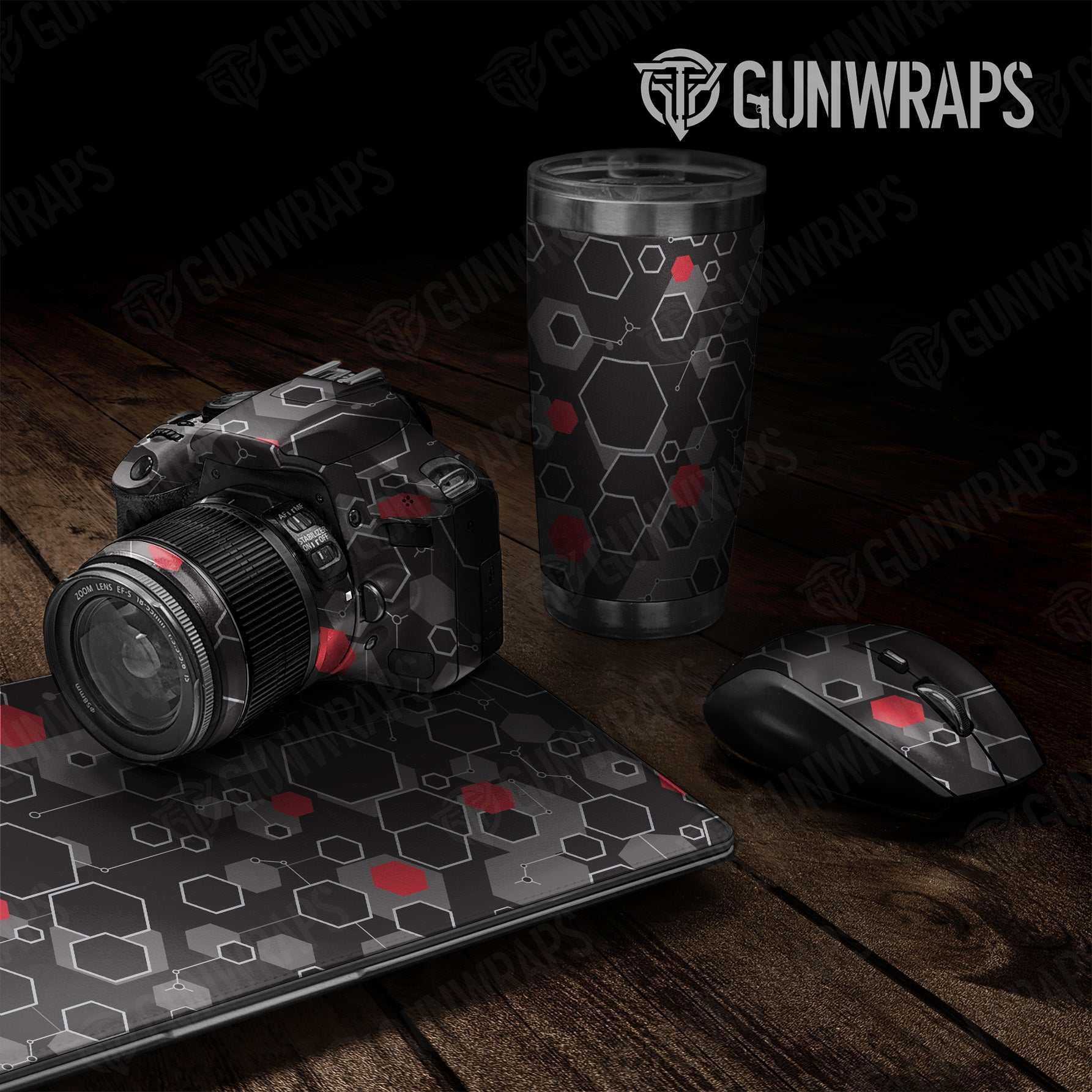 Universal Sheet Hex DNA Red Gear Skin Vinyl Wrap