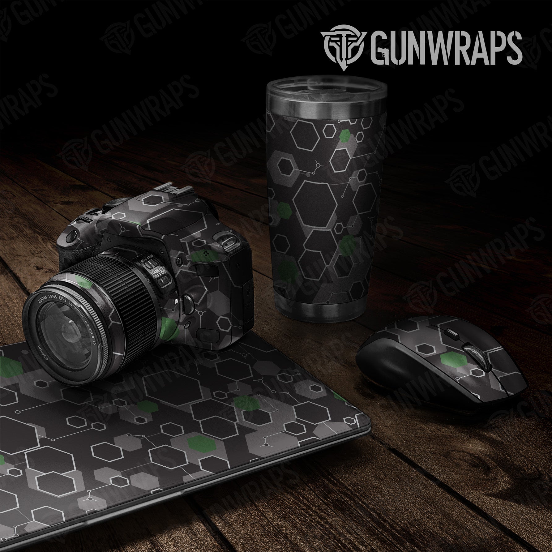Universal Sheet Hex DNA Green Gear Skin Vinyl Wrap