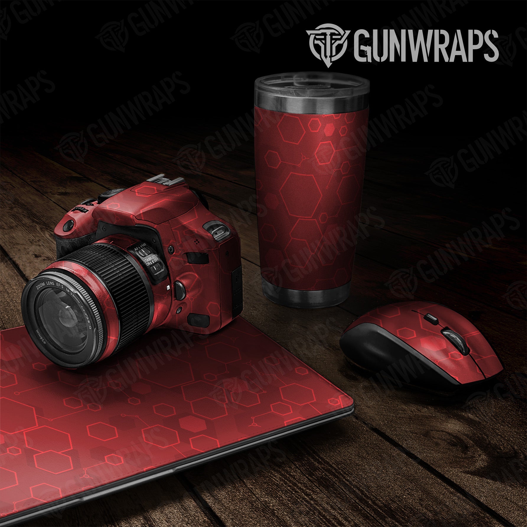 Universal Sheet Hex DNA Elite Red Gear Skin Vinyl Wrap