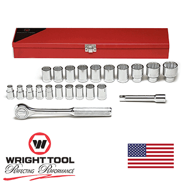 1/2″ Drive 22 Piece 12 Point Standard Metric Socket Set (472WR)