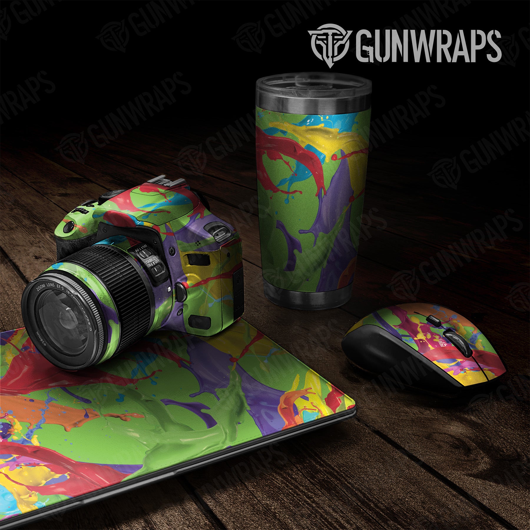 Universal Sheet Paint Splatter Green Gear Skin Vinyl Wrap