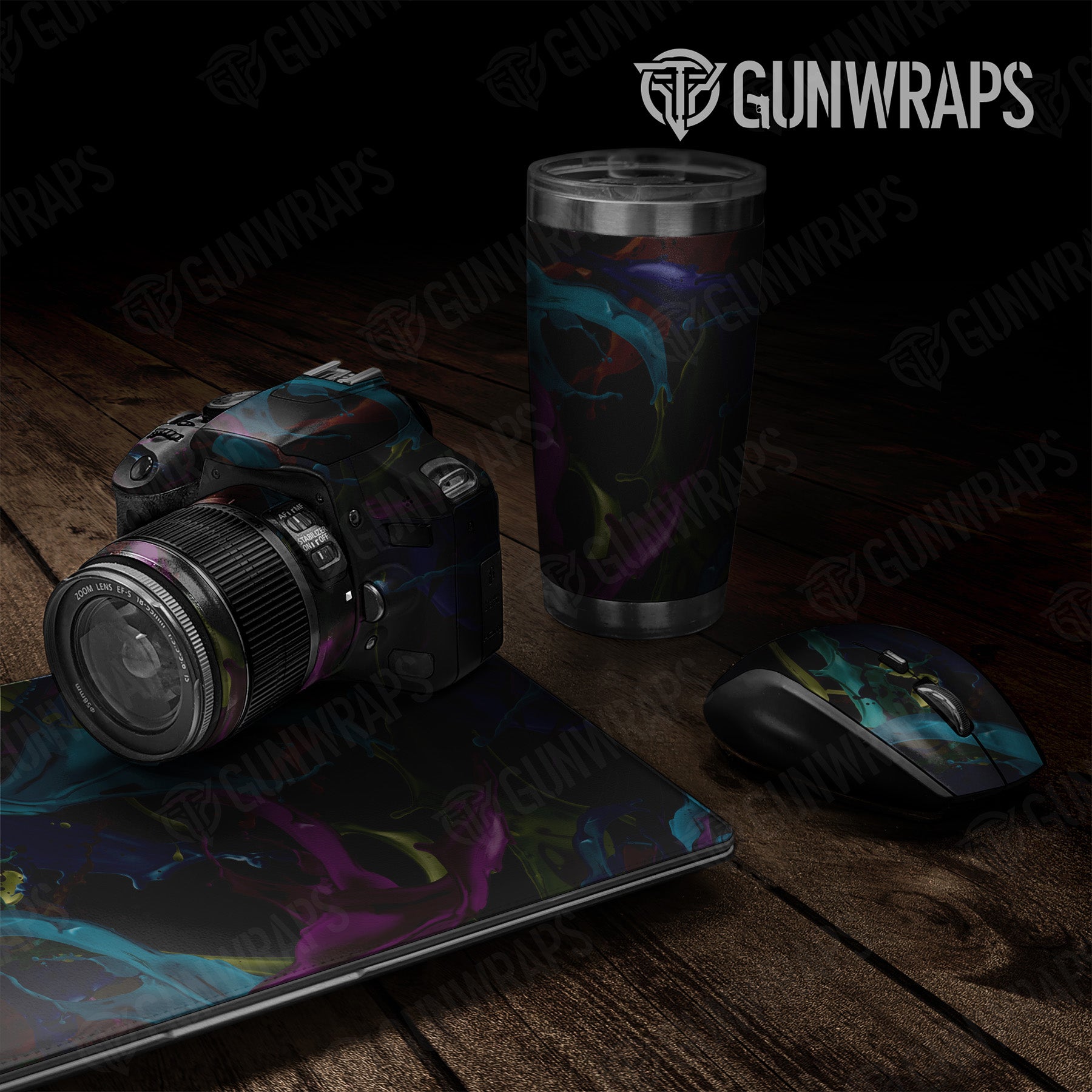 Universal Sheet Paint Splatter Midnight Gear Skin Vinyl Wrap