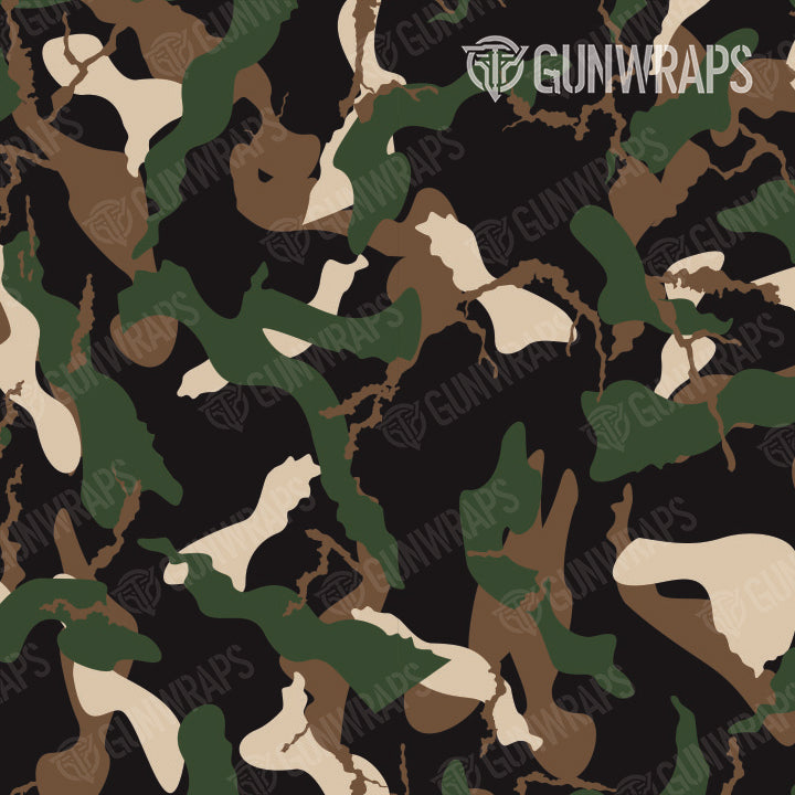 Universal Sheet Ragged Woodland Camo Gear Skin Vinyl Wrap