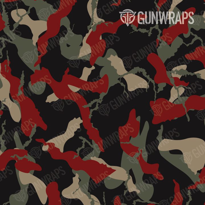 Universal Sheet Ragged Militant Red Camo Gear Skin Vinyl Wrap