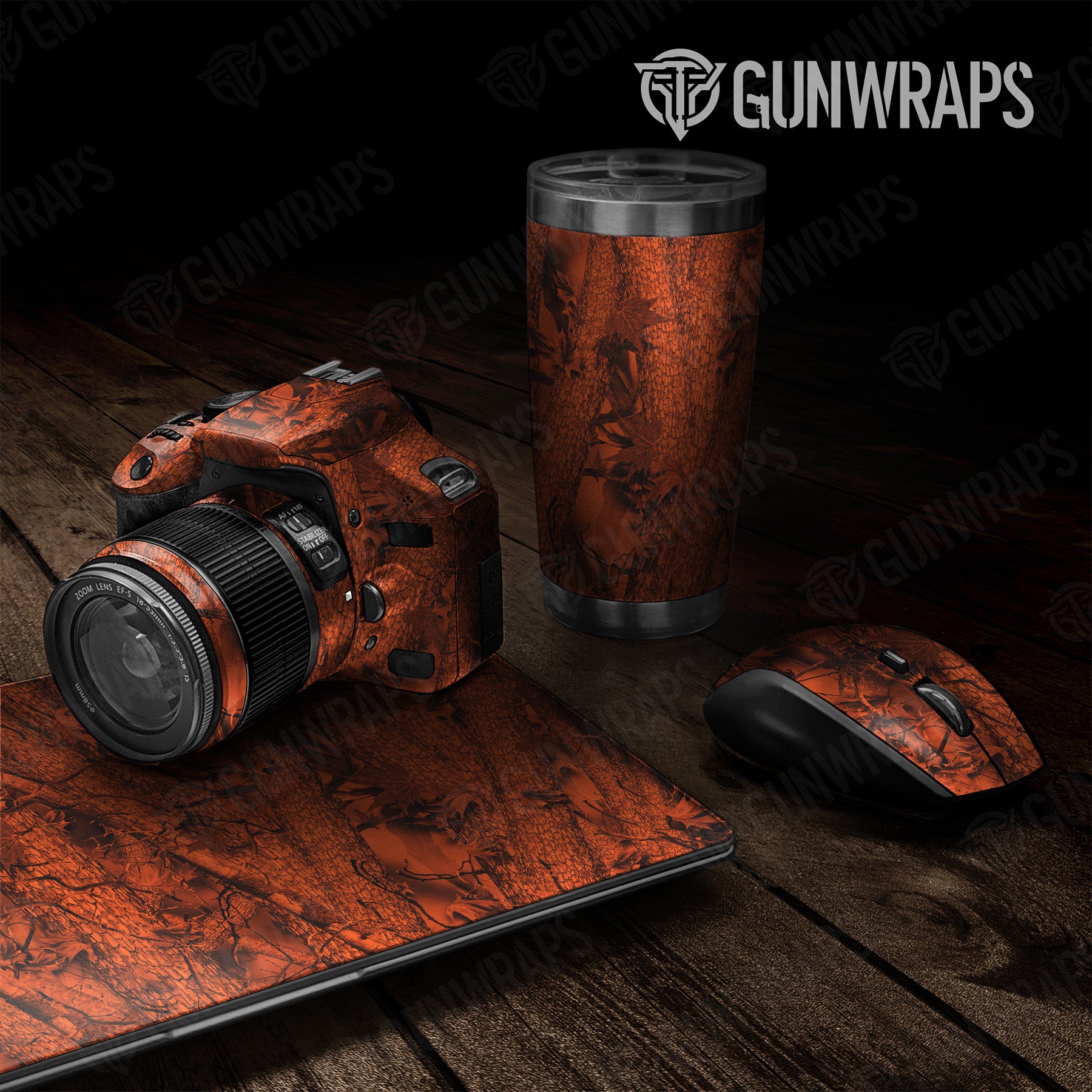 Universal Sheet Nature Orange Forest Camo Gear Skin Vinyl Wrap