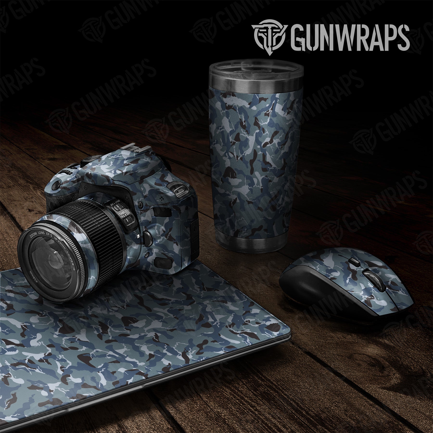 Universal Sheet Ragged Navy Camo Gear Skin Vinyl Wrap