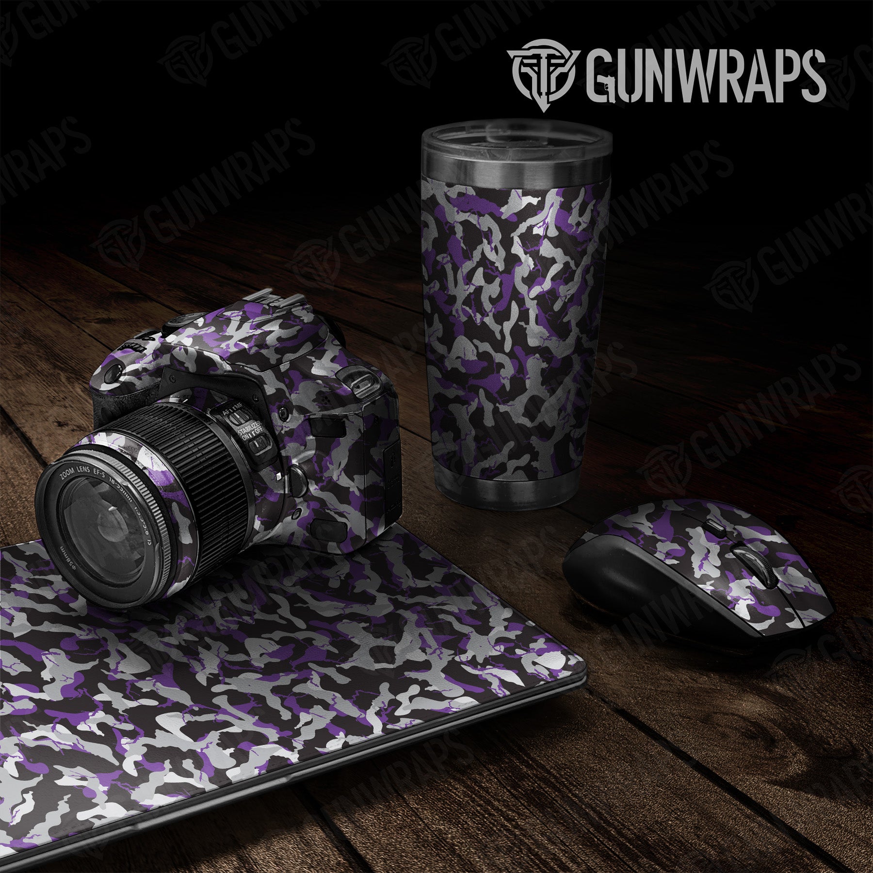 Universal Sheet Ragged Purple Tiger Camo Gear Skin Vinyl Wrap Online Sale