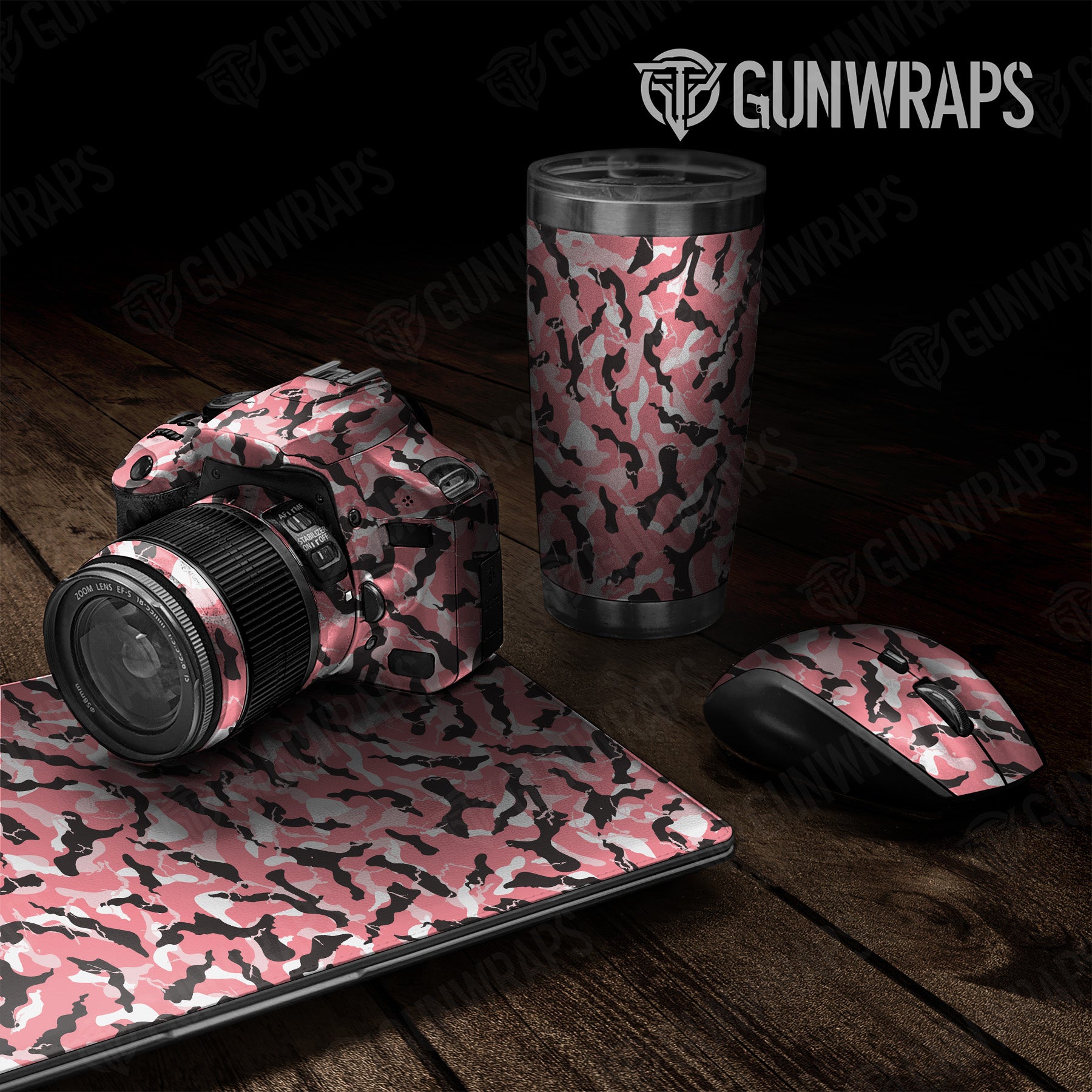Universal Sheet Ragged Pink Camo Gear Skin Vinyl Wrap