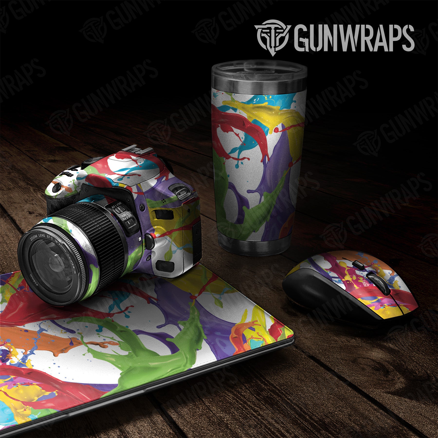 Universal Sheet Paint Splatter White Gear Skin Vinyl Wrap on Sale