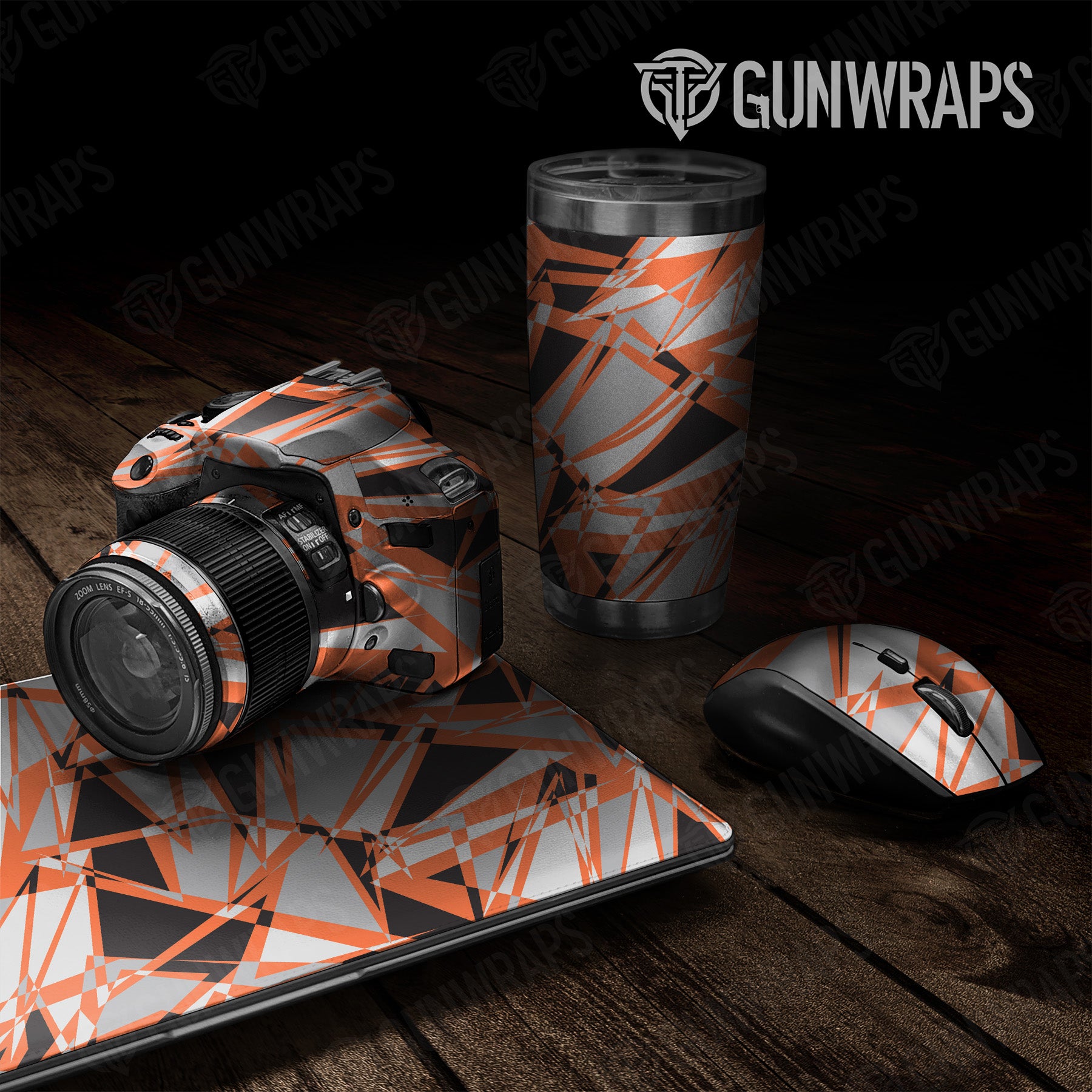 Universal Sheet Sharp Orange Tiger Camo Gear Skin Vinyl Wrap