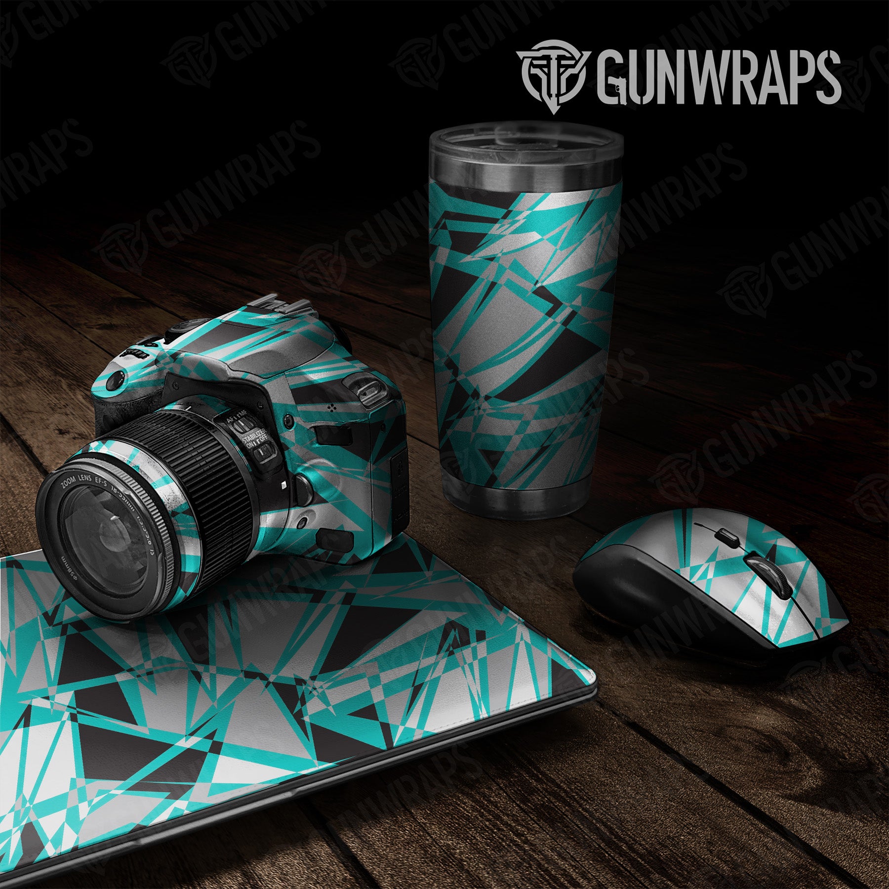 Universal Sheet Sharp Tiffany Blue Tiger Camo Gear Skin Vinyl Wrap Discount