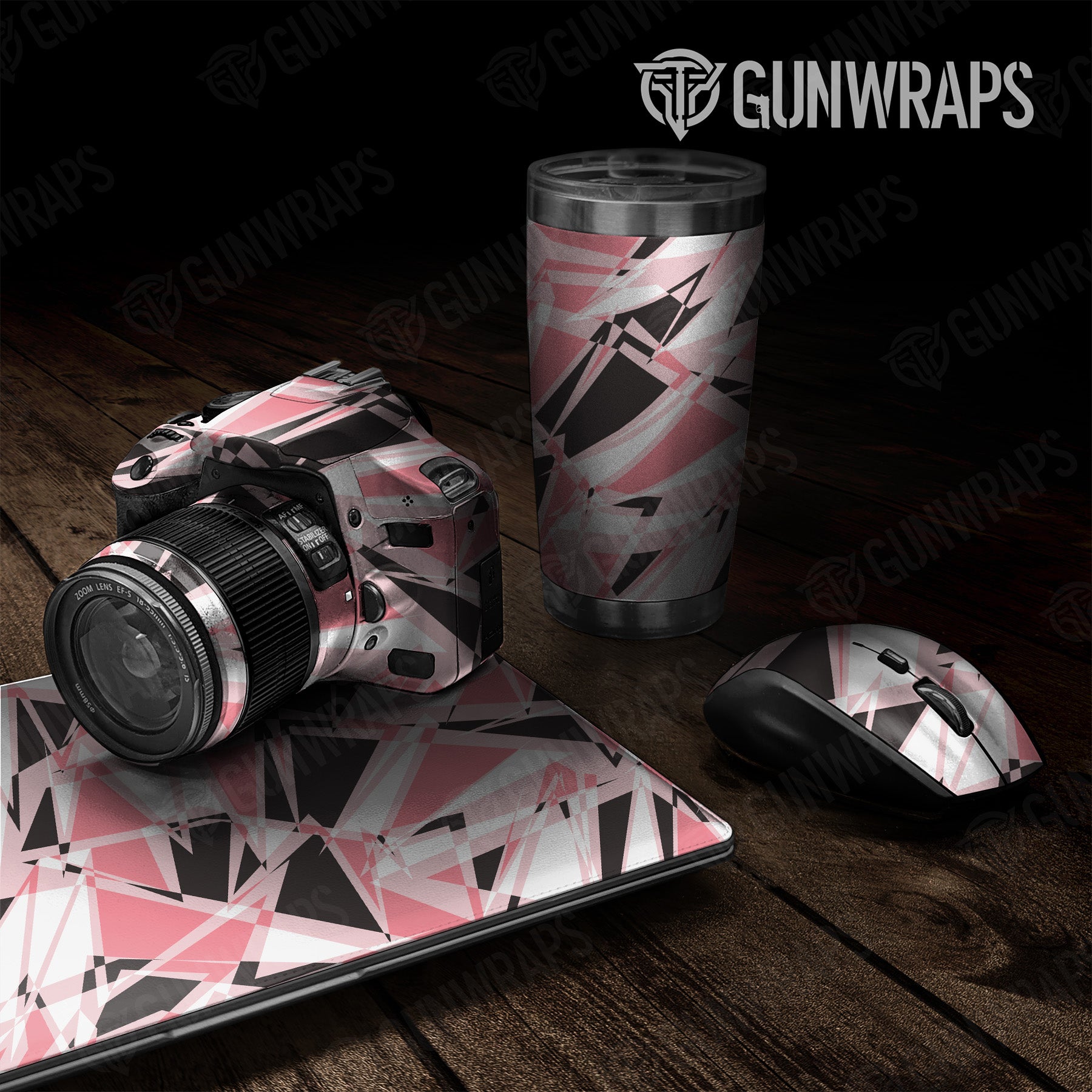 Universal Sheet Sharp Pink Camo Gear Skin Vinyl Wrap