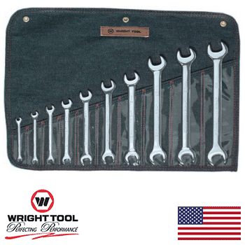 10 Piece Full Polish Metric Open End Wrench Set (741WR)