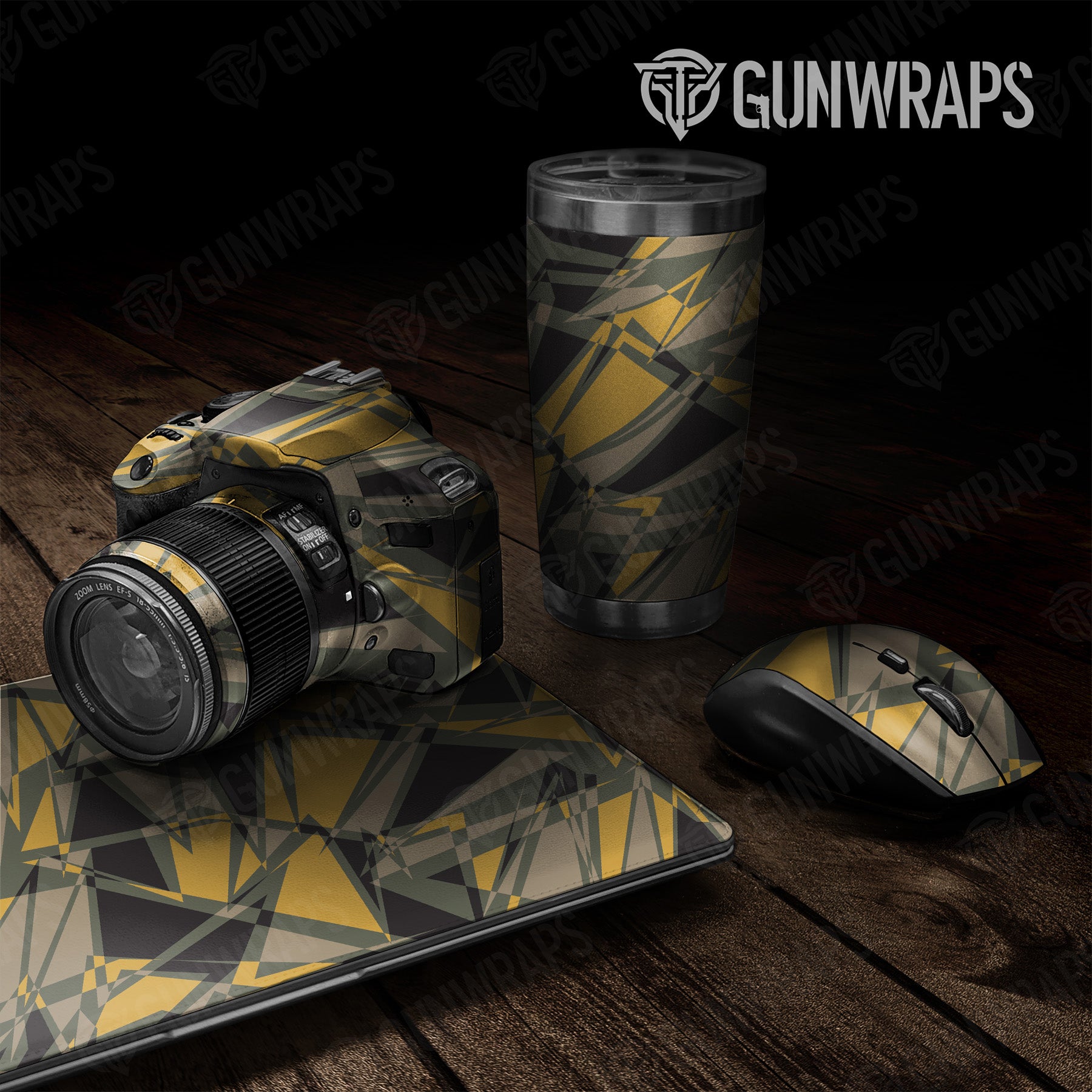 Universal Sheet Sharp Militant Yellow Camo Gear Skin Vinyl Wrap