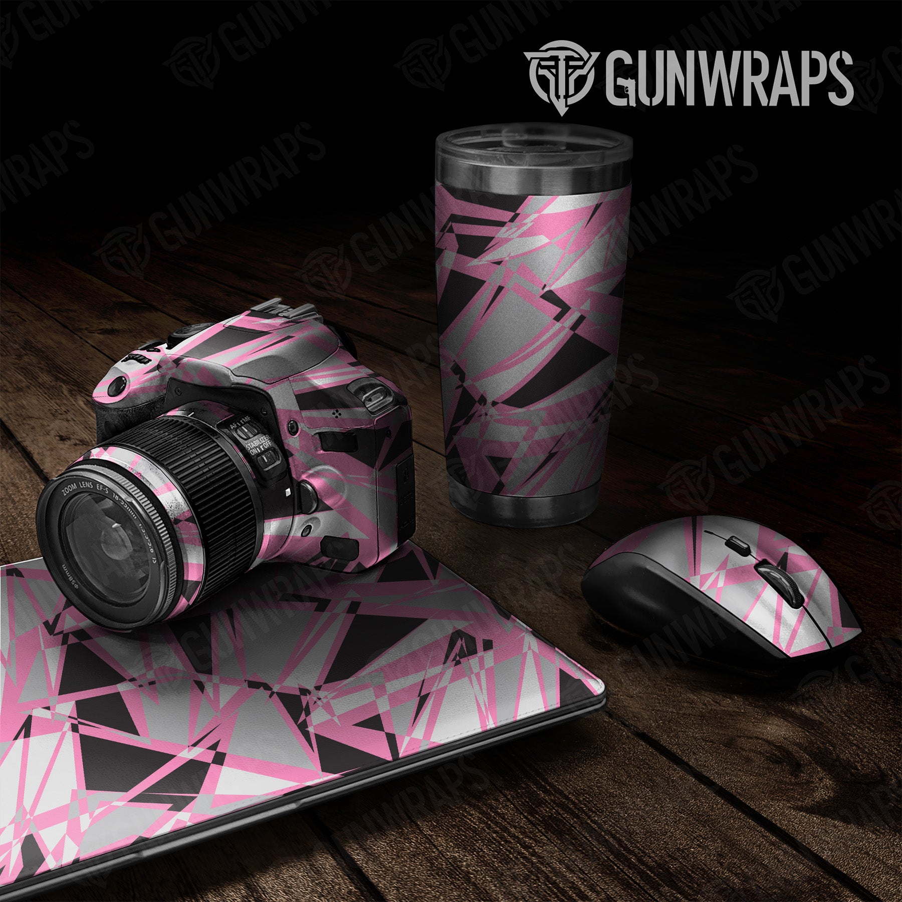 Universal Sheet Sharp Pink Tiger Camo Gear Skin Vinyl Wrap