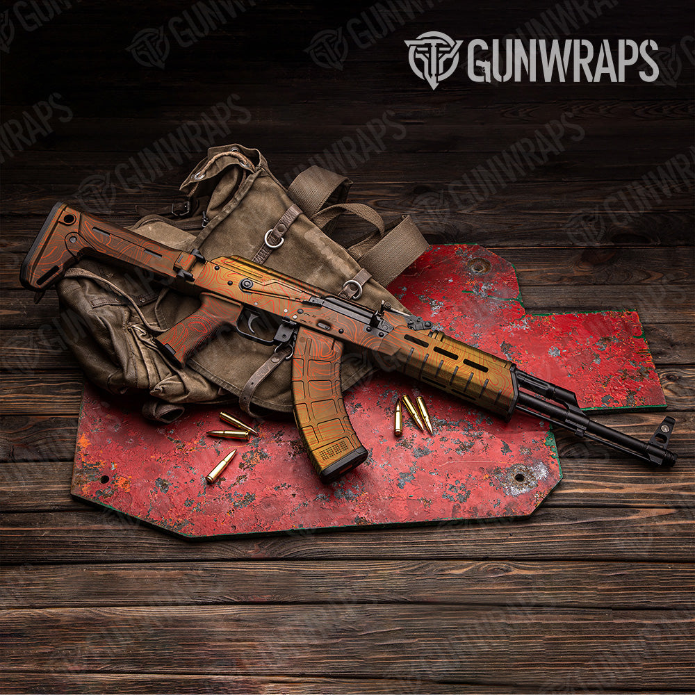 AK 47 Damascus Autumn Gun Skin Vinyl Wrap