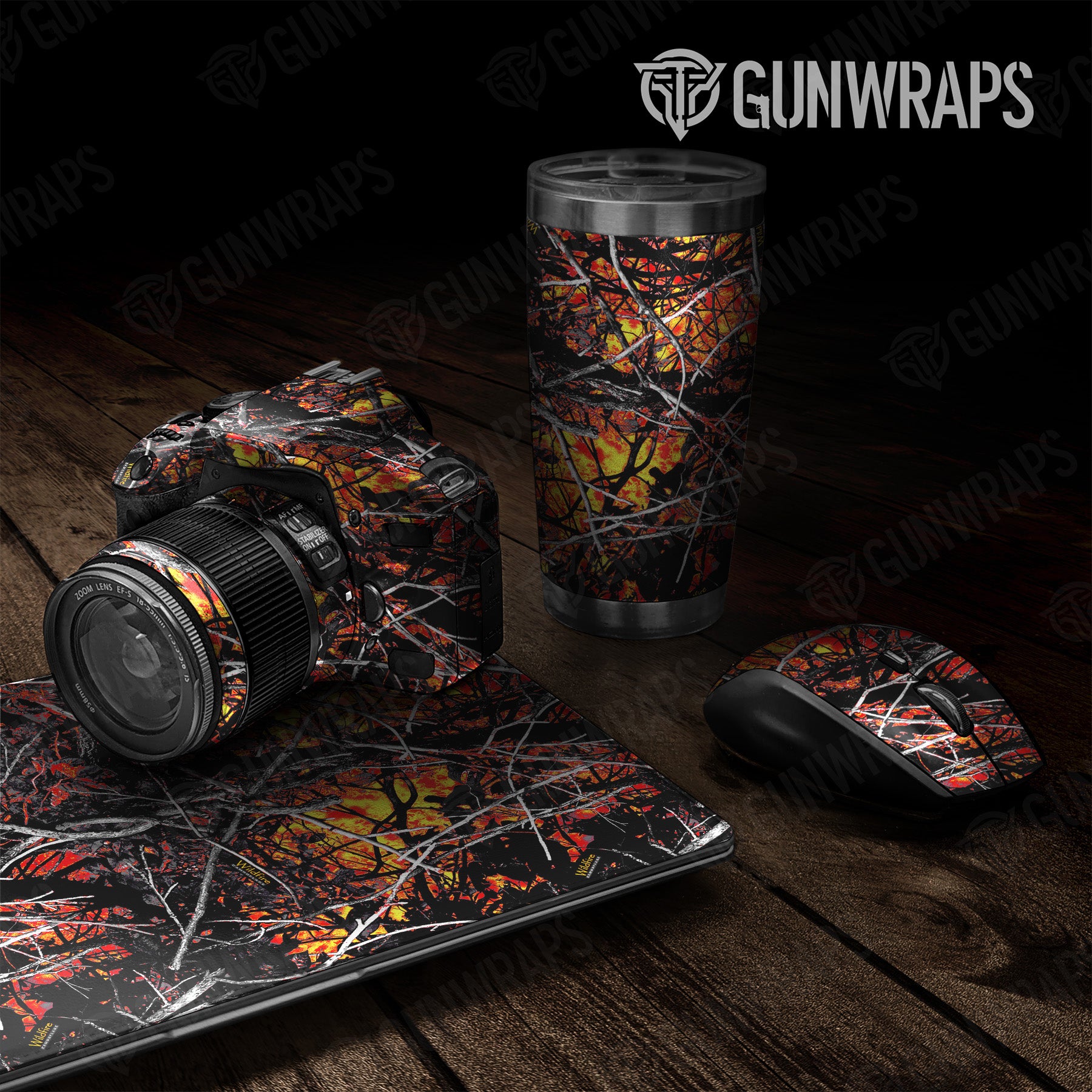 Universal Sheet Sirphis Wildfire Camo Gear Skin Vinyl Wrap