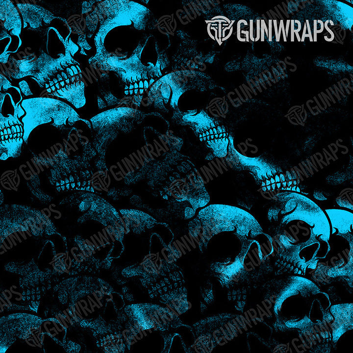 Universal Sheet Skull Cyan Gear Skin Vinyl Wrap