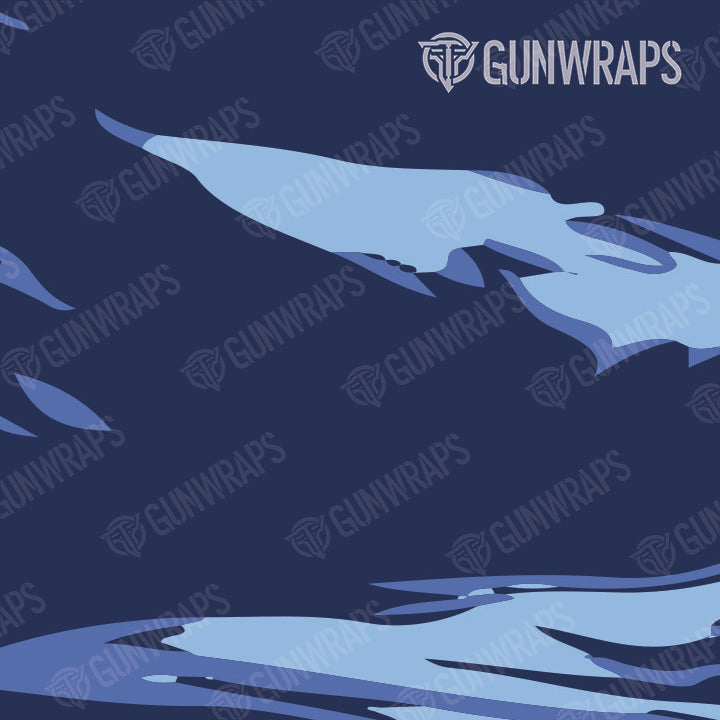 Universal Sheet Shredded Blue Urban Night Camo Gear Skin Vinyl Wrap