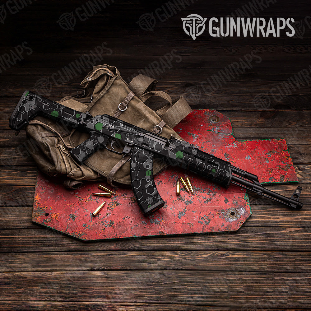 AK 47 Hex DNA Green Gun Skin Vinyl Wrap