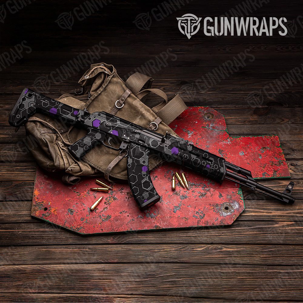 AK 47 Hex DNA Purple Gun Skin Vinyl Wrap