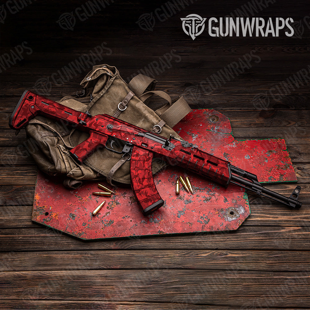 AK 47 Erratic Elite Red Camo Gun Skin Vinyl Wrap Online Sale