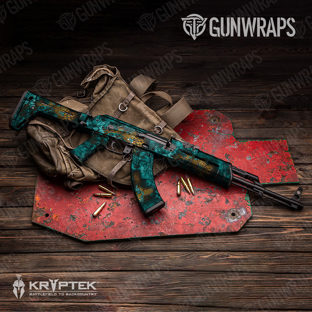 AK 47 Kryptek Turquoise Camo Gun Skin Vinyl Wrap